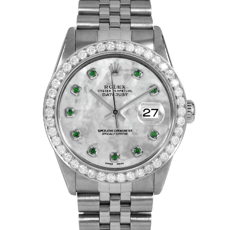 men's Rolex watches with moonphase display -​Rolex Datejust 36mm | 16014-WMOP-EMD-AM-25CT-JBL