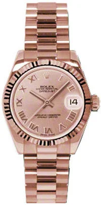 men's Rolex watches with hobnail dial -​Rolex - Datejust 31mm - Gold President Pink Gold - Fluted Bezel - President