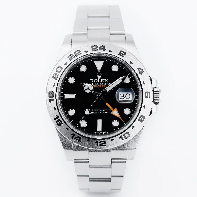 men's Rolex watches with black dials -​Rolex Explorer II | REF. 216570 | Black Dial | Stainless Steel | 2014 | Box & Papers