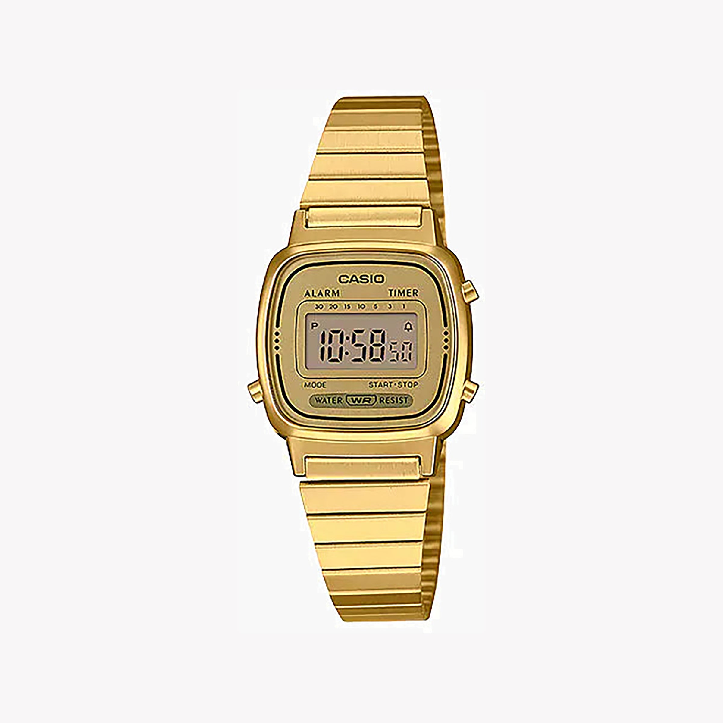Men's Digital Watches for Mountain Climbing-Casio Unisex Gold Resin & Stainless Steel Watch | LA670WGA-9DF