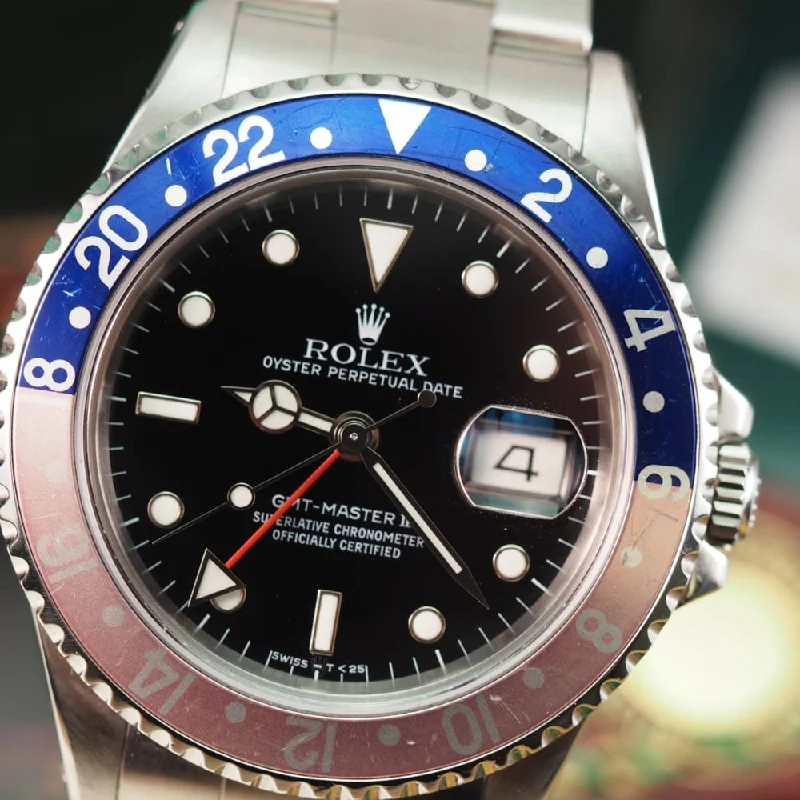 Women's Rolex Engagement Style Watches-Rolex GMT Master II 16710BLRO (1990)