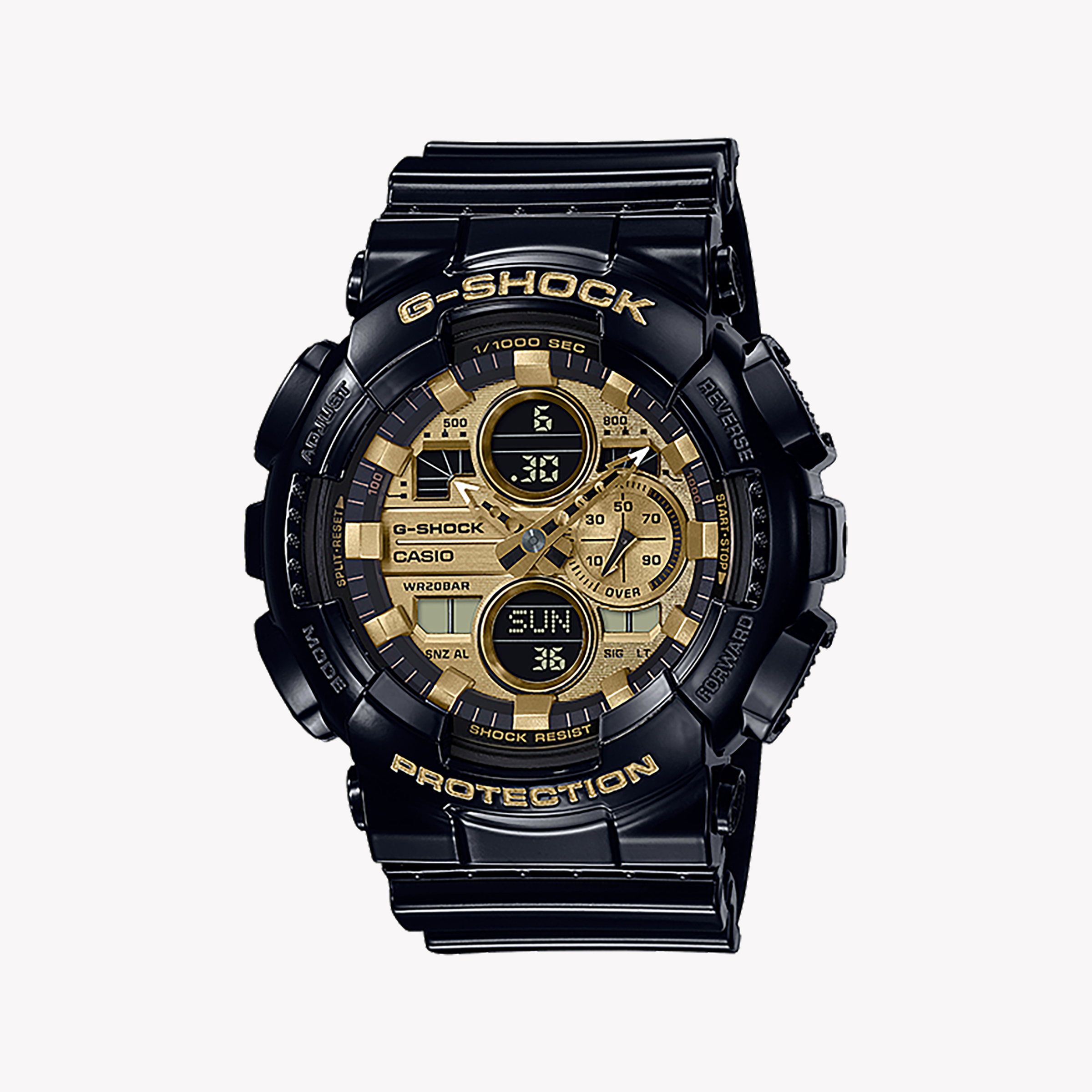 Men's Digital Watches with GPS Navigation-G-SHOCK Men's Black Resin Watch, Digital Dial | GA-140GB-1A1DR