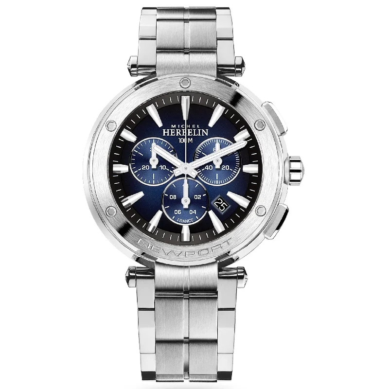 Men's Minimalist Style Dress Watches for Understated Chic-Herbelin Newport Men's Blue Watch 37688/B35