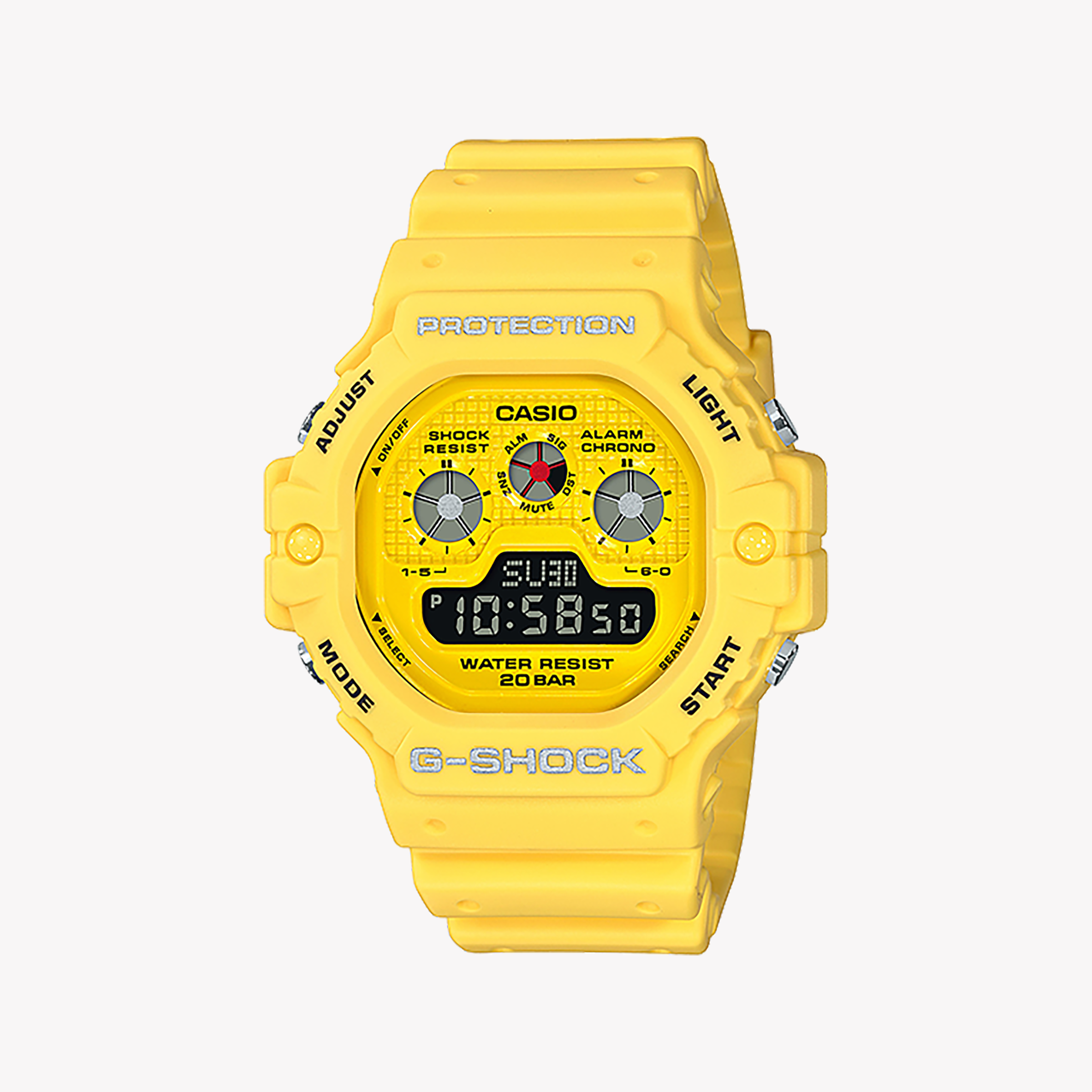 Men's Digital Watches with UV Sensor-CASIO G-SHOCK DW-5900RS-9DR BOLD ADVENTURE - MEN'S SPORTY YELLOW WATCH with reliable timekeeping and water resistance