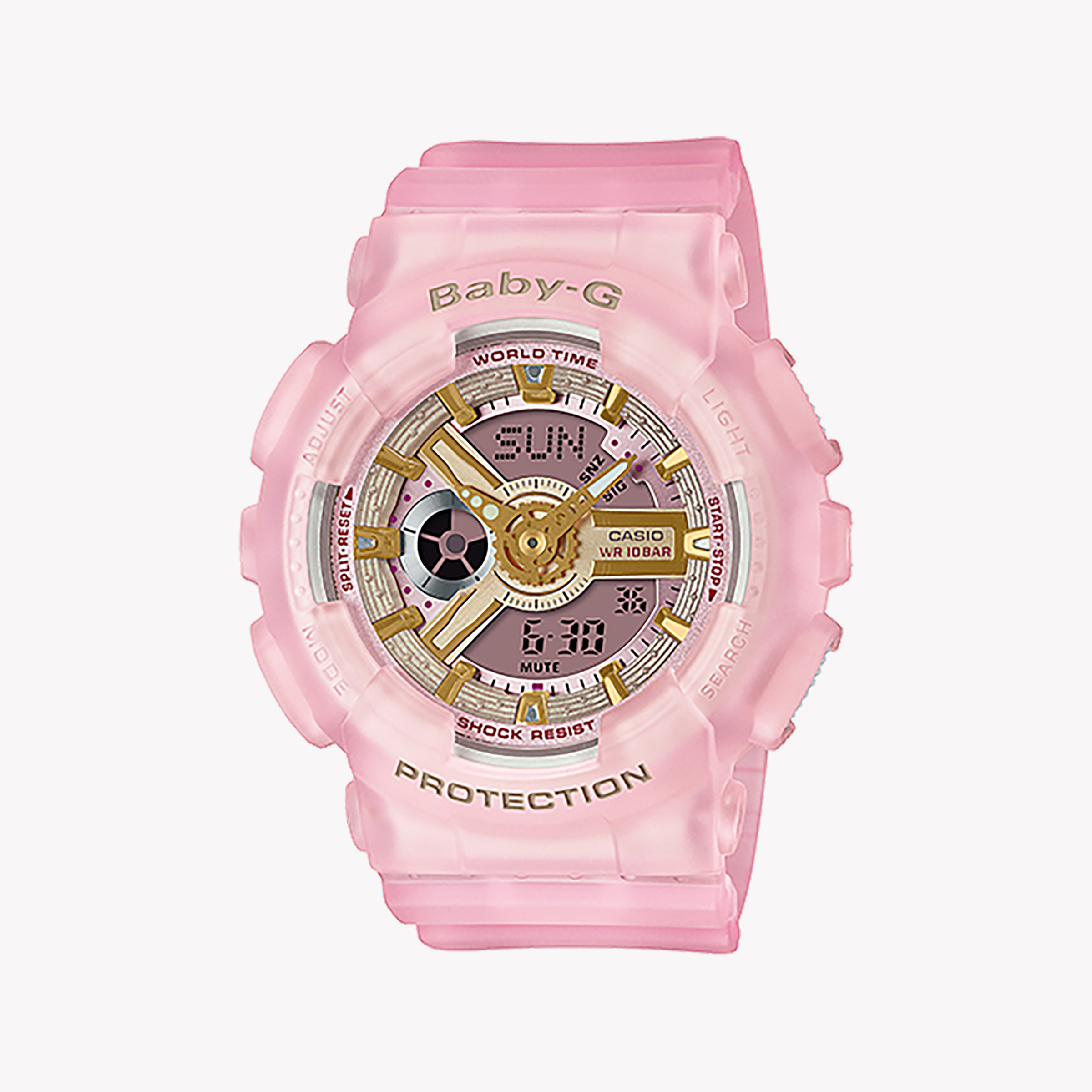 Men's Digital Watches for Navigation Instruments-BABY-G Women's Pink Resin Watch, Pink Case | BA-110SC-4ADR