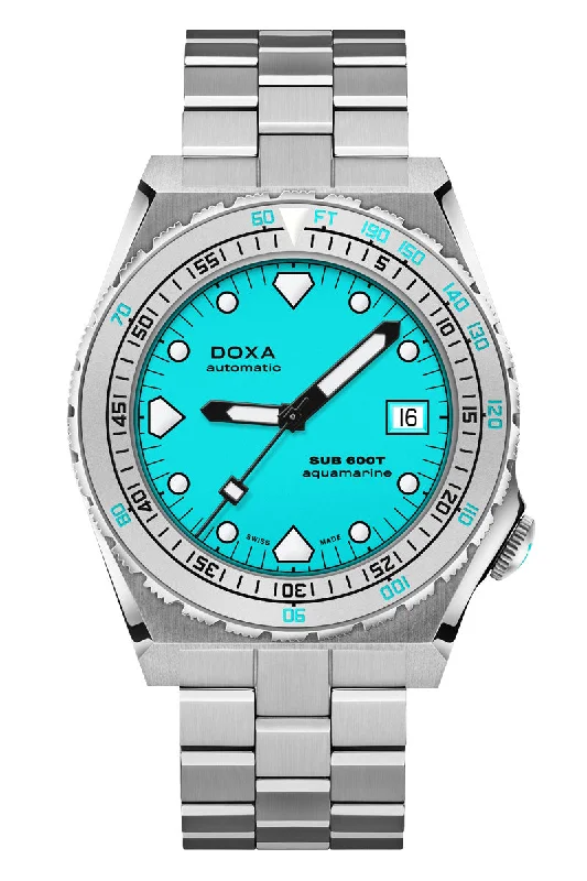 Men's International Brand Design Dress Watches for Global Recognition-Doxa Sub 600T Aquamarine 862.10.241.10