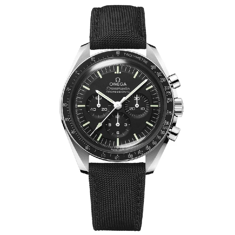 Women's Chronograph Watches for Customization-OMEGA Speedmaster Moonwatch Professional Chronograph 42mm Black Dial Manual Wound Gents Watch 31032425001001