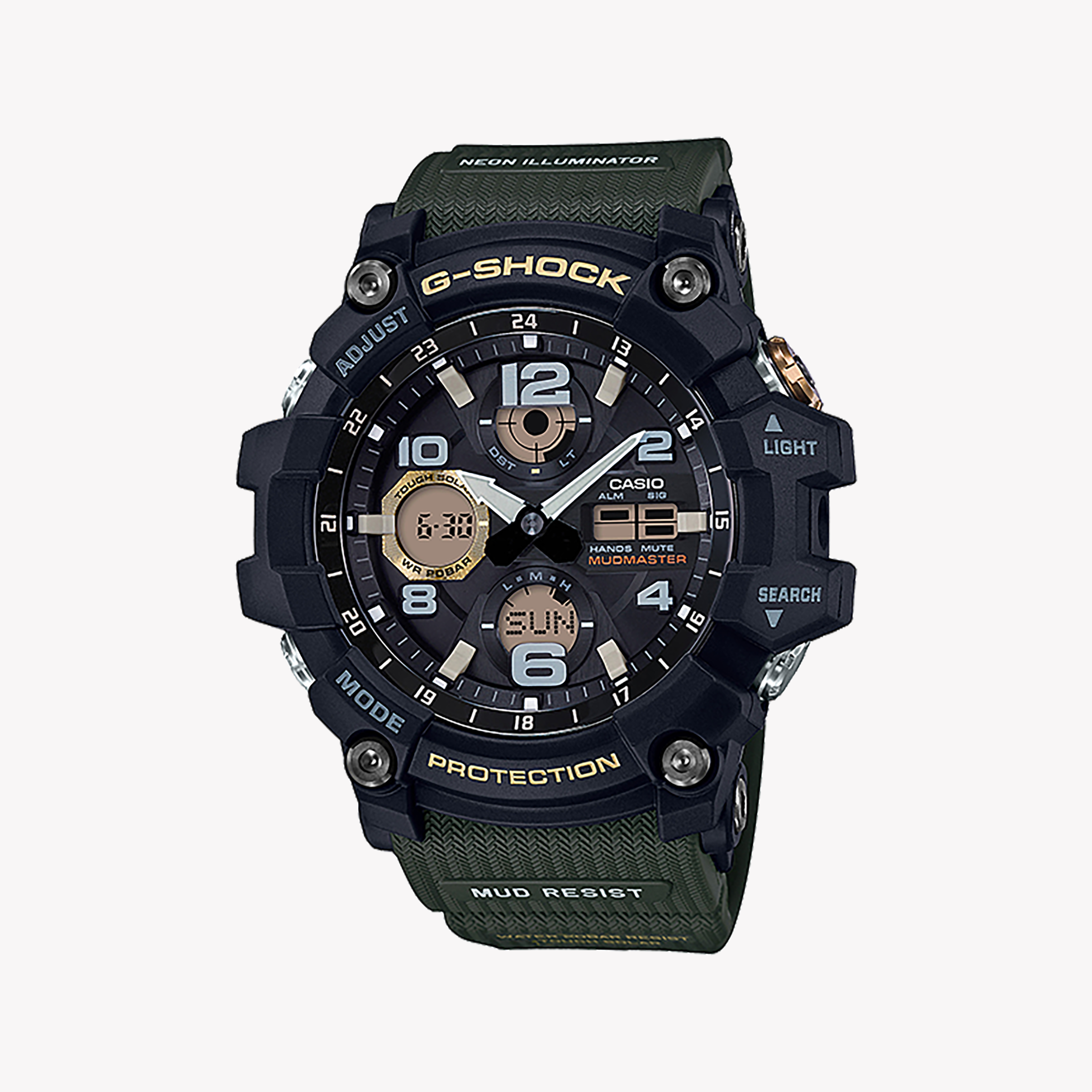 Men's Digital Watches with Thermometer Function-CASIO G-SHOCK GSG-100-1A3DR - UNYIELDING ADVENTURER MEN'S WATCH with BLACK STAINLESS STEEL and RESIN BAND