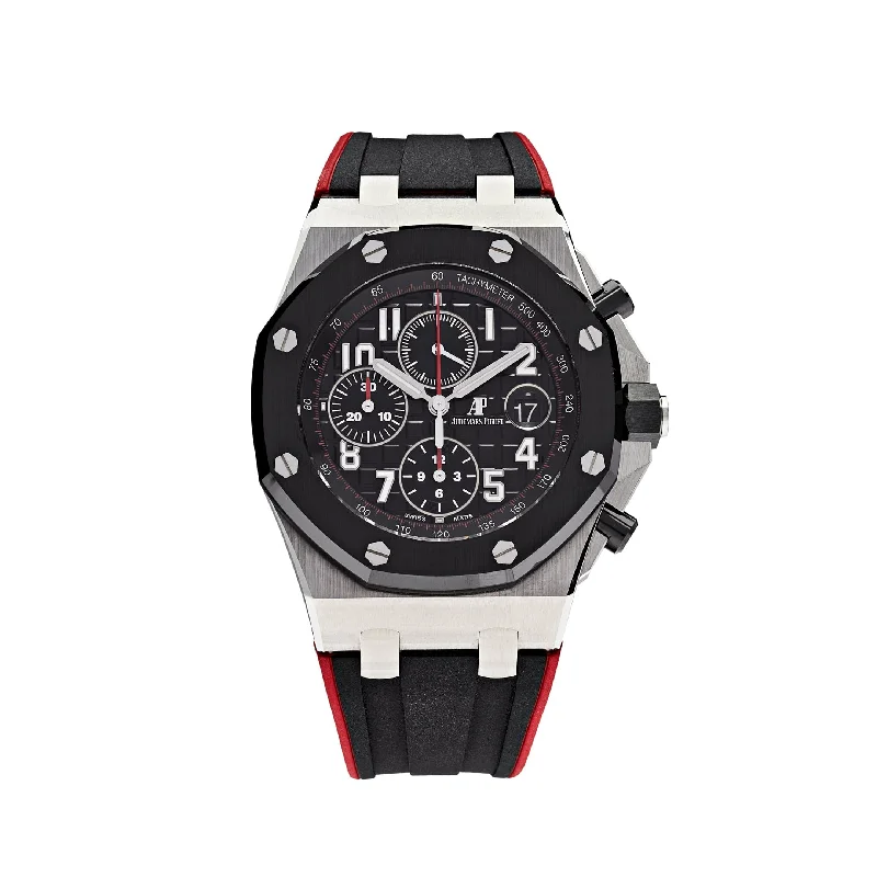 Men's Audemars Piguet Rectangular Case Style Watches-Audemars Piguet Royal Oak Offshore 26470SO.OO.A002CA.01 'Vampire' Selfwinding Chronograph Black Dial