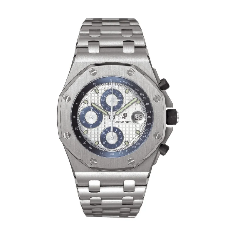 Men's Audemars Piguet Hand-Wound Design Watches-Audemars Piguet Royal Oak Offshore 25721TI.OO.1000TI.03 Chronograph Titanium White Dial
