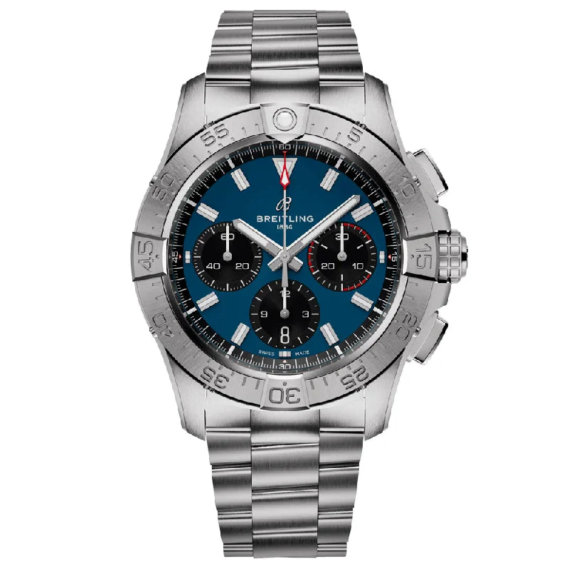 Women's Chronograph Watches with Anniversary Edition-Breitling Avenger B01 Chronograph 42mm Blue Dial Automatic Gents Watch AB0146101C1A1