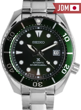 Men's Seiko Business Meeting Style Watches-Prospex 200M Automatic Green Sumo Sapphire 3rd Gen Ref. SBDC081