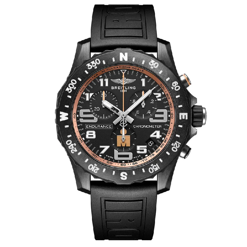 Women's Chronograph Watches with GPS Navigation-Breitling Endurance Pro IRONMAN 44mm Black Dial Breitlight Quartz Gents Watch X823101B1B1S1