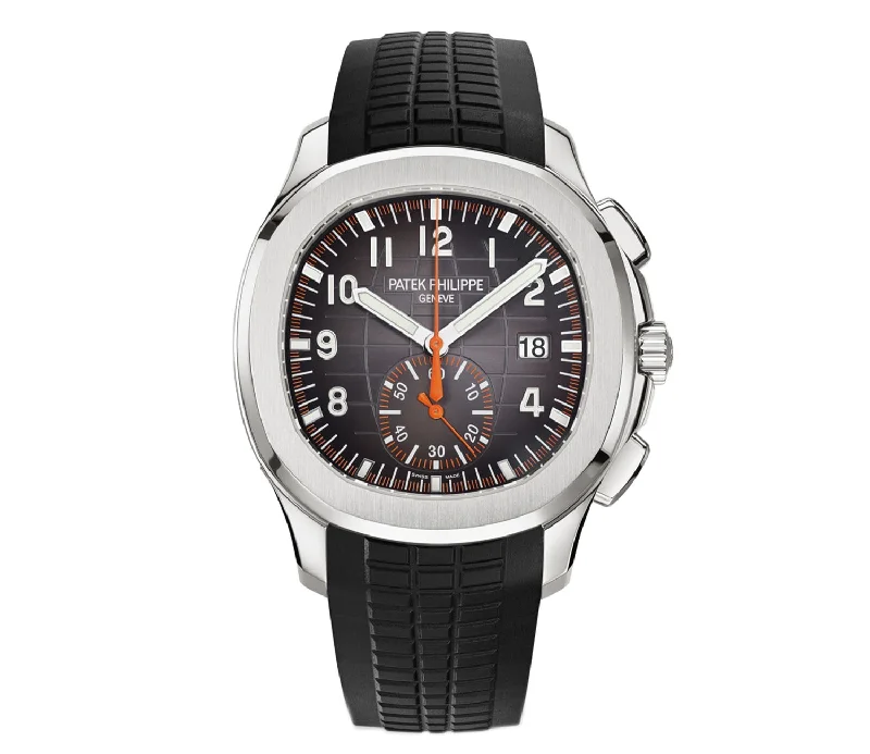 Men's Patek Philippe Watches for Emergency Signaling-42mm Chronograph Stainless Steel Black Dial