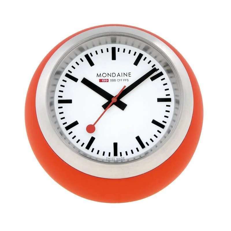 Time Ball Clocks for Historical Significance-Mondaine Desk Globe Clock Red