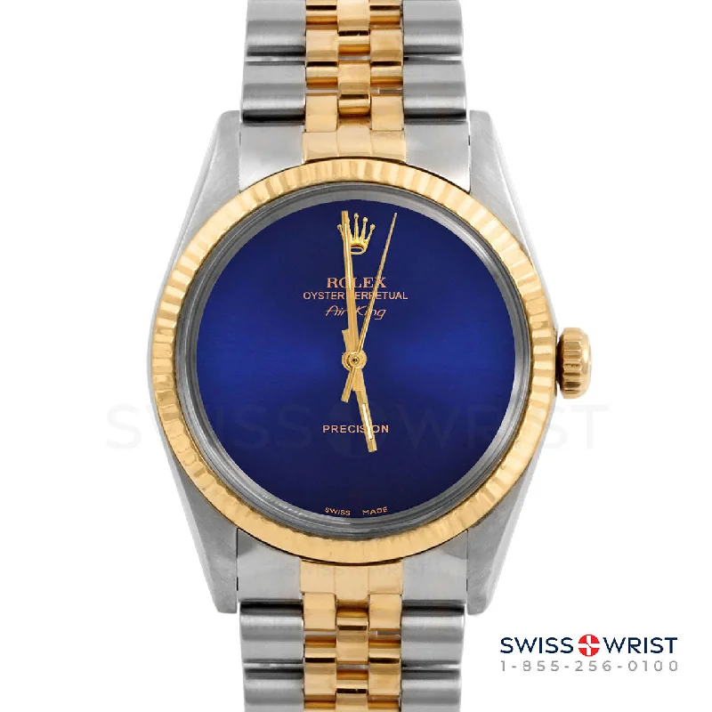 men's Rolex watches with pulsometer scale -​Rolex Air King 34mm | 5500-TT-BLU-NOHM-FLT-JBL