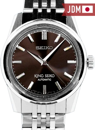 Men's Seiko Mechanical Movement Watches-King Seiko Mechanical Automatic Tobacco Brown Ref. SDKS007