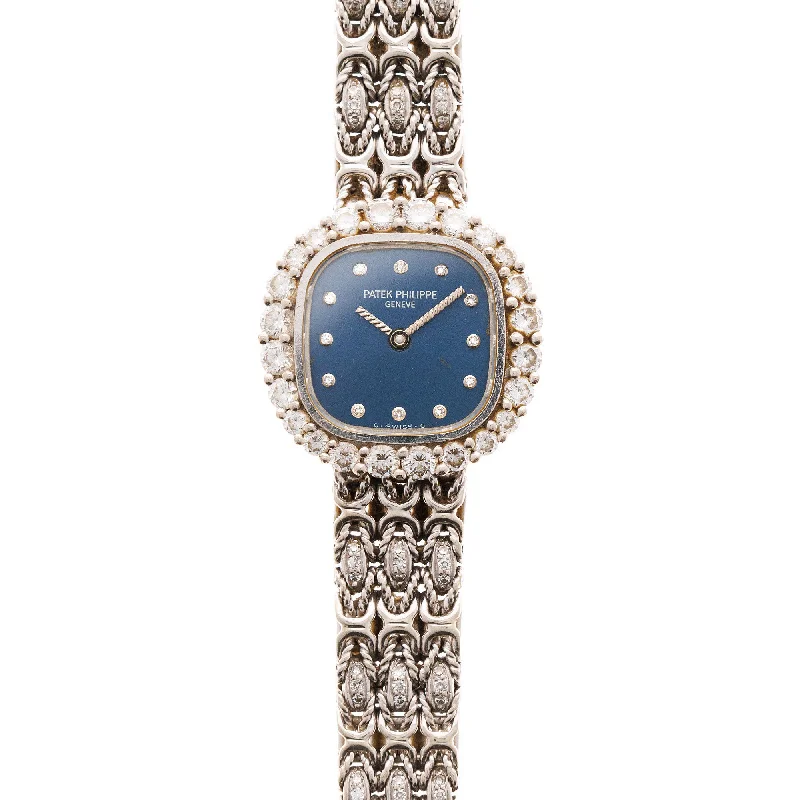 Men's Patek Philippe Watches for Retro Charm-Patek Philippe White Gold Ellipse Ref. 4716 with Factory Diamonds Bracelet