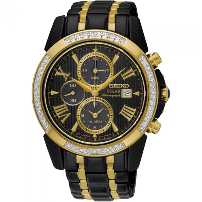 Men's Seiko Extra Large Watches-Seiko SSC514P Le Grand Sport Diamond Set Solar