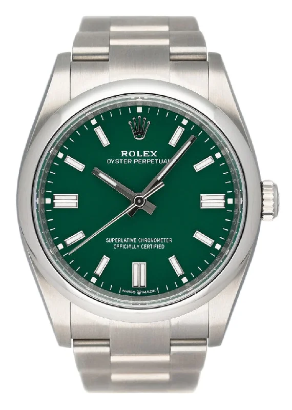 Why invest in a Rolex Daytona men's chronograph timepiece -Rolex Oyster Perpetual 126000 Green Dial Mens Watch Box Papers