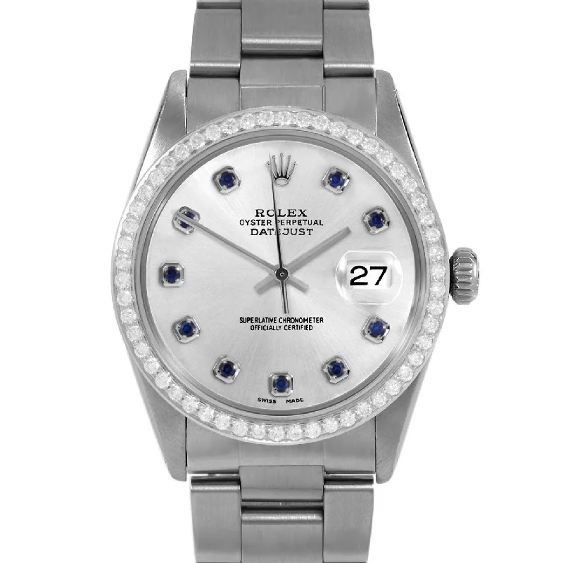 men's Rolex watches with open-heart design -​Rolex Datejust 36mm | 16014-SLV-SPH-AM-BDS-OYS