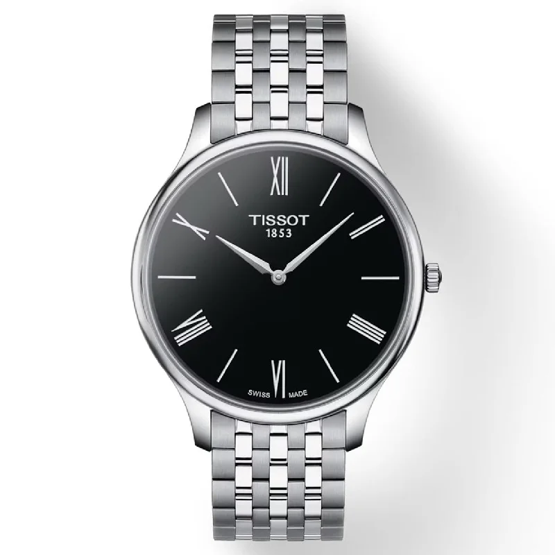Women's Heritage Watches with UV Sensor-Tissot T-Classic Black Dial Men 39mm
