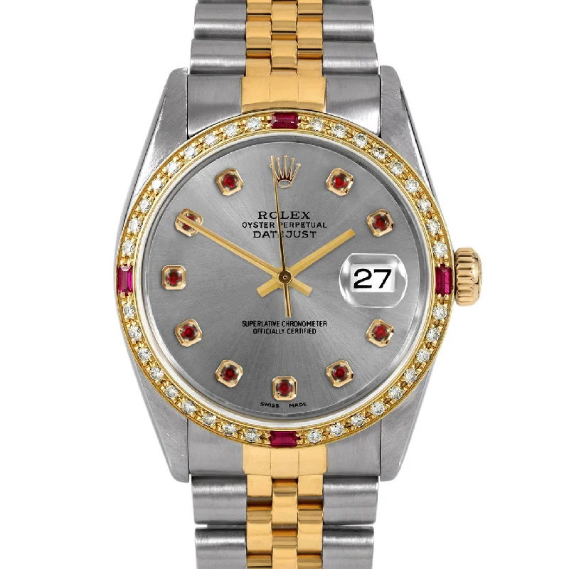 men's Rolex watches with exhibition case back -​Rolex Datejust 36mm | 16013-SLT-RBY-AM-4RBY-JBL