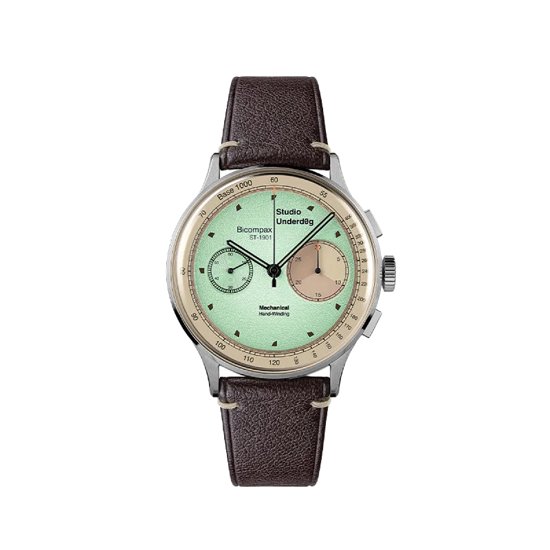 Women's Chronograph Watches with Thermometer Function-Studio Underd0g 01 SERIES Mint Ch0c