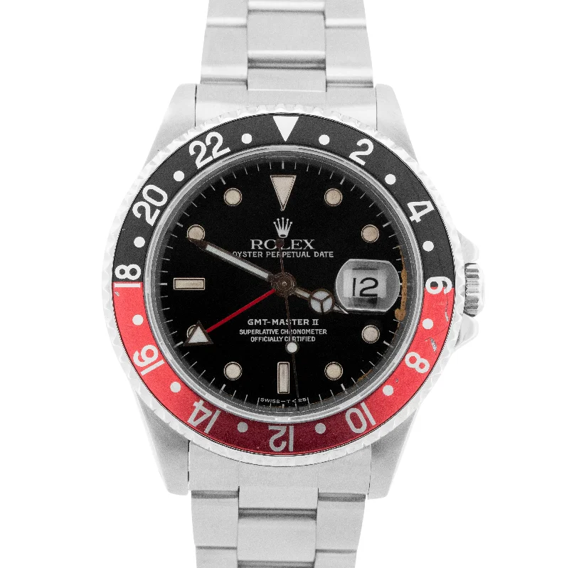 Women's Rolex Spring Design Watches-Rolex GMT-Master II 40mm Coke Red Black Stainless Steel Oyster Watch 16710