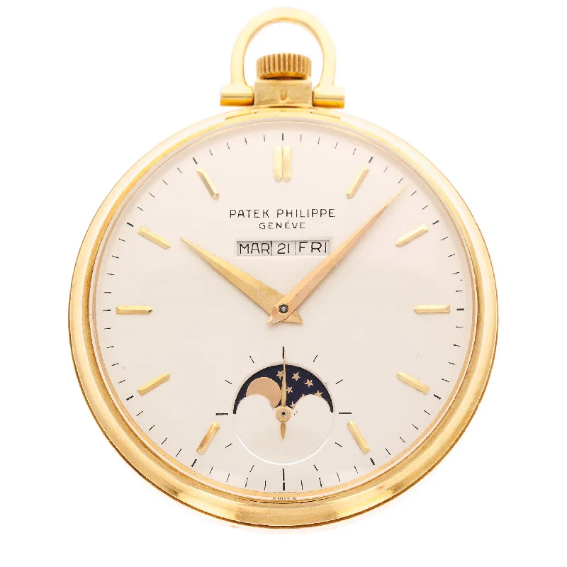 Men's Patek Philippe Watches with Advanced Materials-Patek Philippe Yellow Gold Perpetual Calendar Pocket Watch 725/2