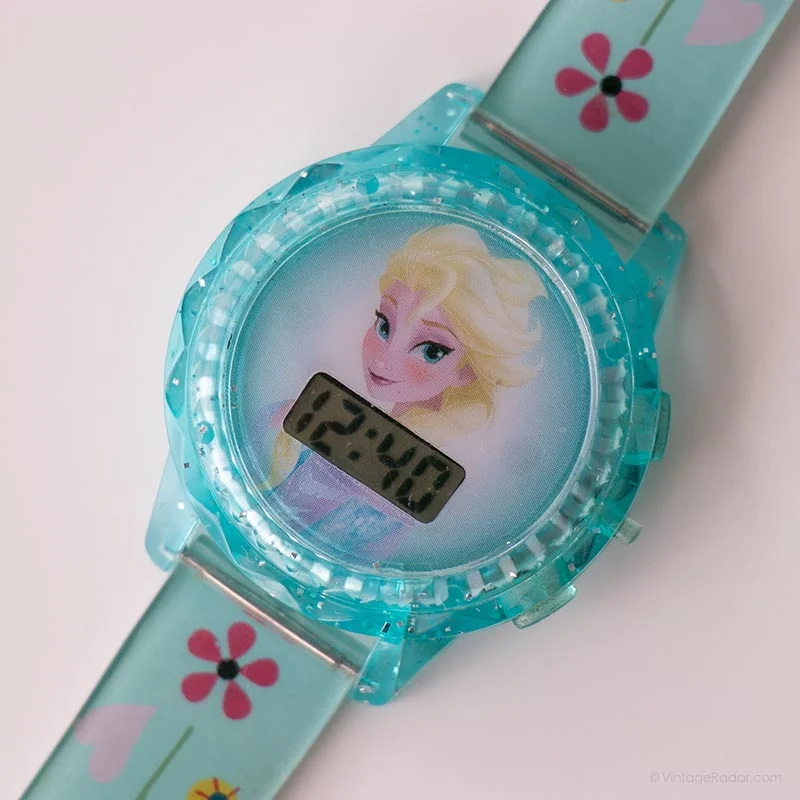 Women's Pilot Watches for Orienteering-Frozen Elsa Disney Princess Digital Watch | Blue Frozen Vintage Watch Women's Pilot Watches for Orienteering-Frozen Elsa Disney Princess Digital Watch | Blue Frozen Vintage Watch