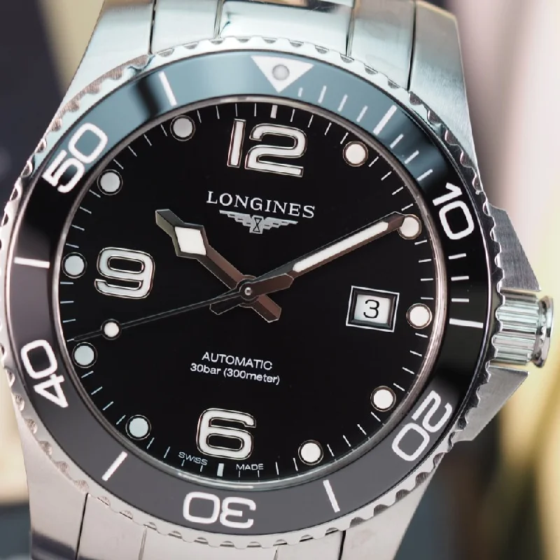 Women's Rolex Rectangular Case Watches-Longines HydroConquest L37814566 (2021)