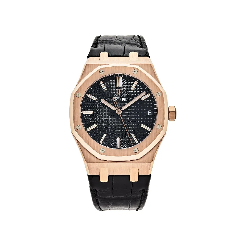 Men's Audemars Piguet High-End Style Watches-Audemars Piguet Royal Oak Selfwinding 15500OR.OO.D002CR.01 Rose Gold Black Dial