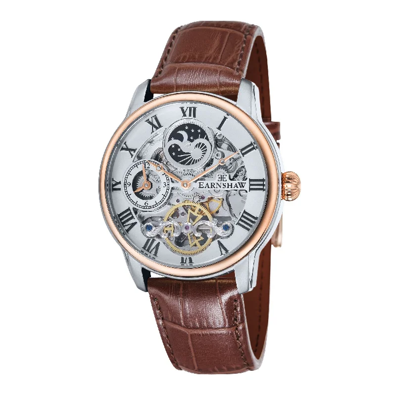 Men's Japanese Made Design Dress Watches for Reliability-Thomas Earnshaw Brown Longitude Automatic Watch ES-8006-03