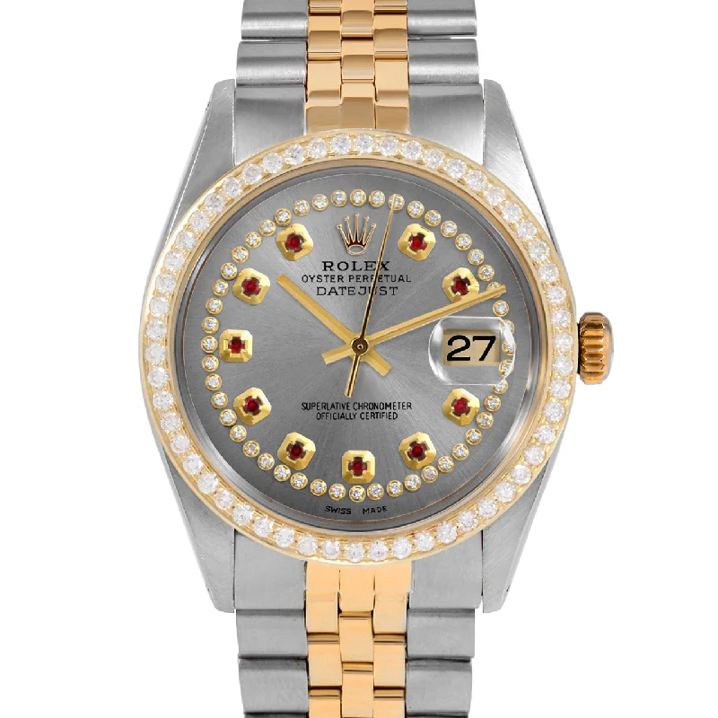 men's Rolex watches with jumping hour display -​Rolex Datejust 36mm | 1601-TT-SLT-STRR-BDS-JBL