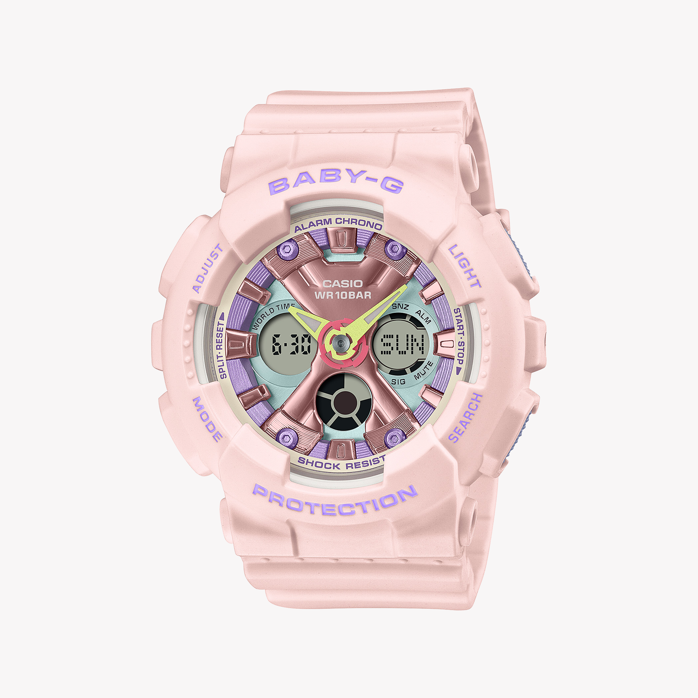 Men's Digital Watches for Military Personnel-BA-130PM-4ADR BABY-G - VIBRANT PINK SPORTY CHARM FOR ACTIVE WOMEN