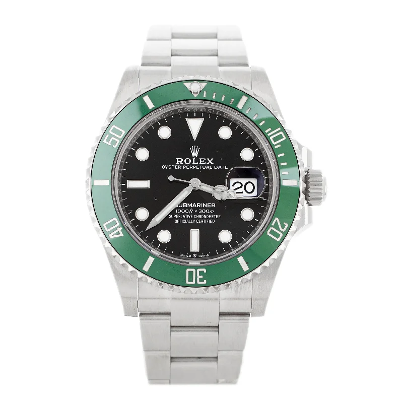 men's Rolex watches with guilloché dial -​Rolex Submariner Date Starbucks Stainless Steel Black Dial 41mm 126610LV