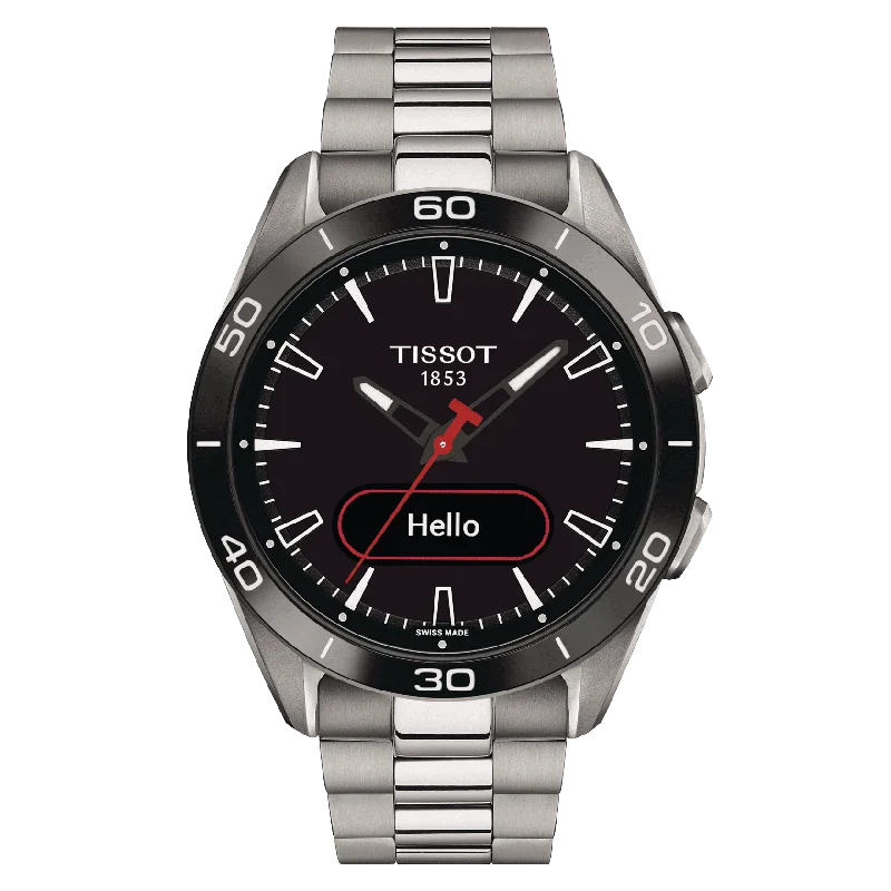 Women's Heritage Watches with Smart Features-Tissot T-Touch Connect Sport Black Dial Men 43.75mm
