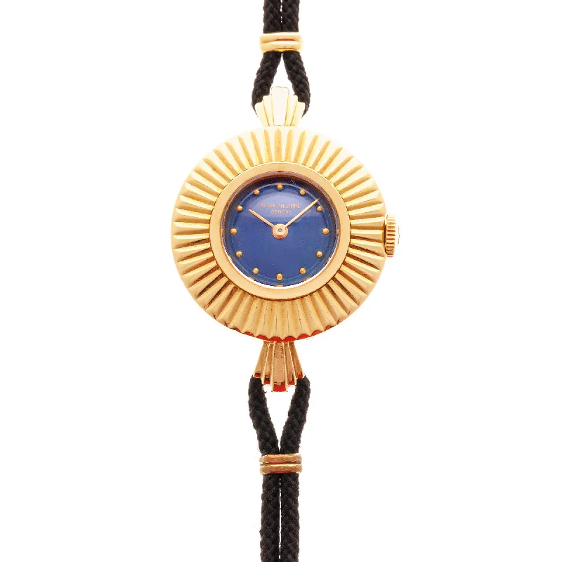 Men's Patek Philippe Tourbillon Watches-Patek Philippe Yellow Gold Blue Enamel Cocktail Watch Ref. 3247