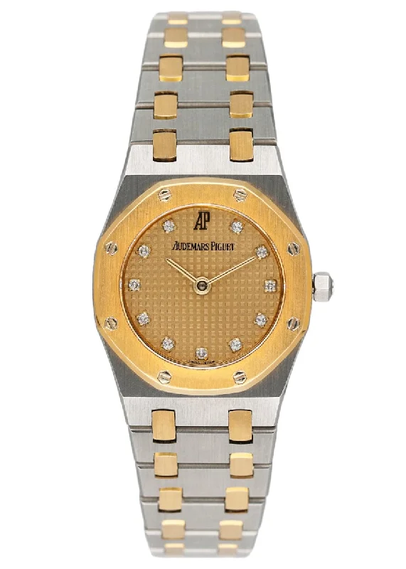 Men's Audemars Piguet Medium Size Style Watches-Audemars Piguet Royal Diamond Champagne Dial Two-Tone Ladies Watch