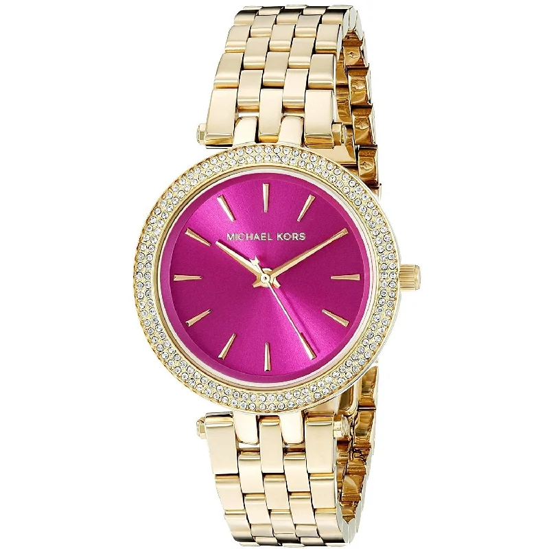 Women's Chronograph Watches for Orienteering-Michael Kors Women's MK3444 Mini Darci Crystal Gold-Tone Stainless Steel Watch