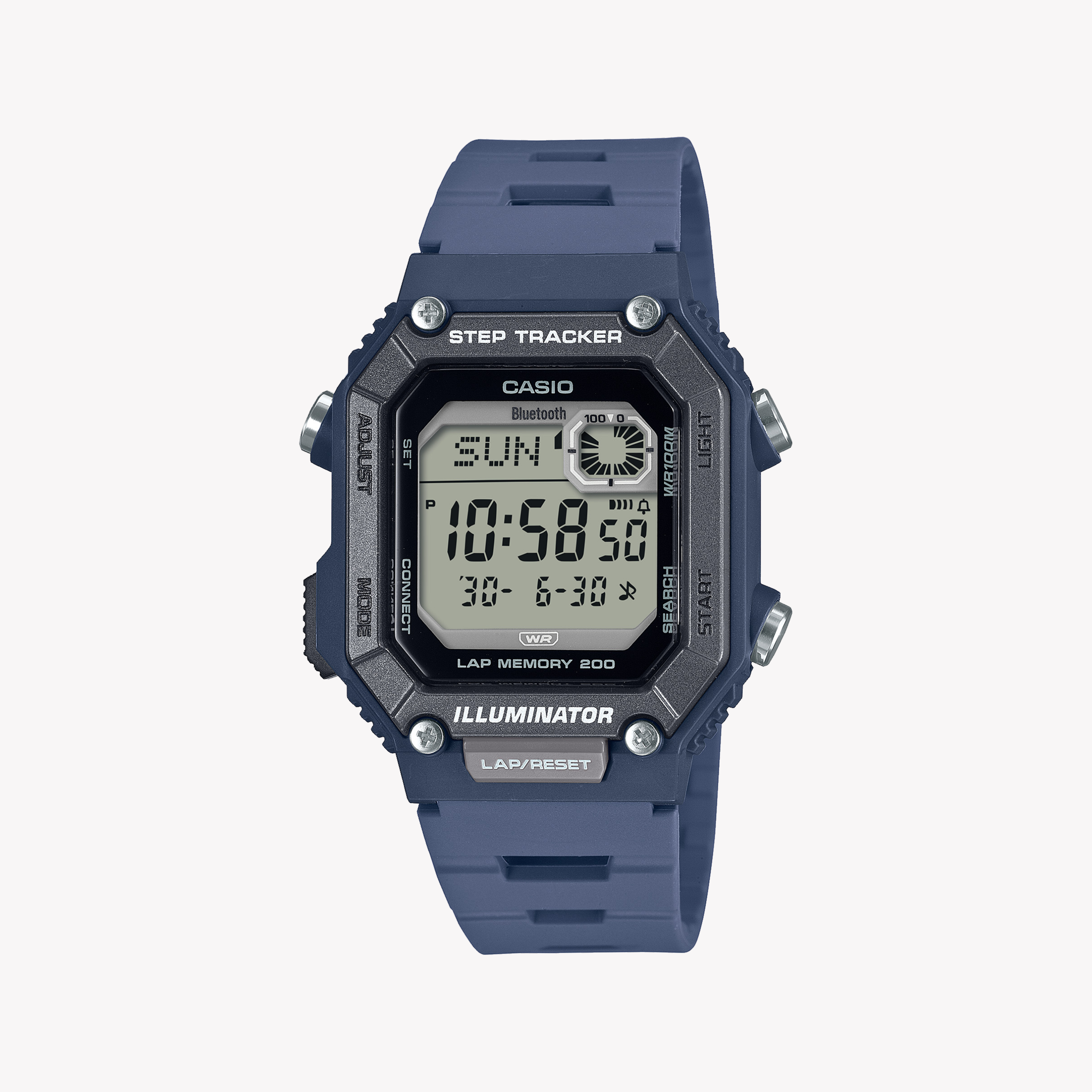 Men's Digital Watches for Law Enforcement-Casio Men's Blue Resin Watch, Sporty Design | WS-B1000-2AVDF