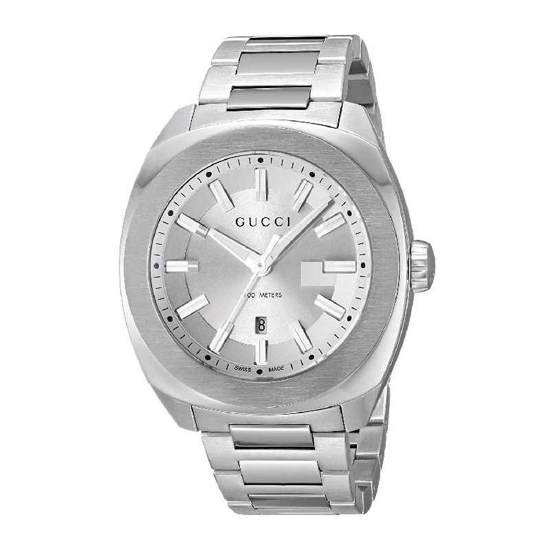 Women's Chronograph Watches with Compass Calibration-Gucci Women's YA142402 GG2570 Stainless Steel Watch