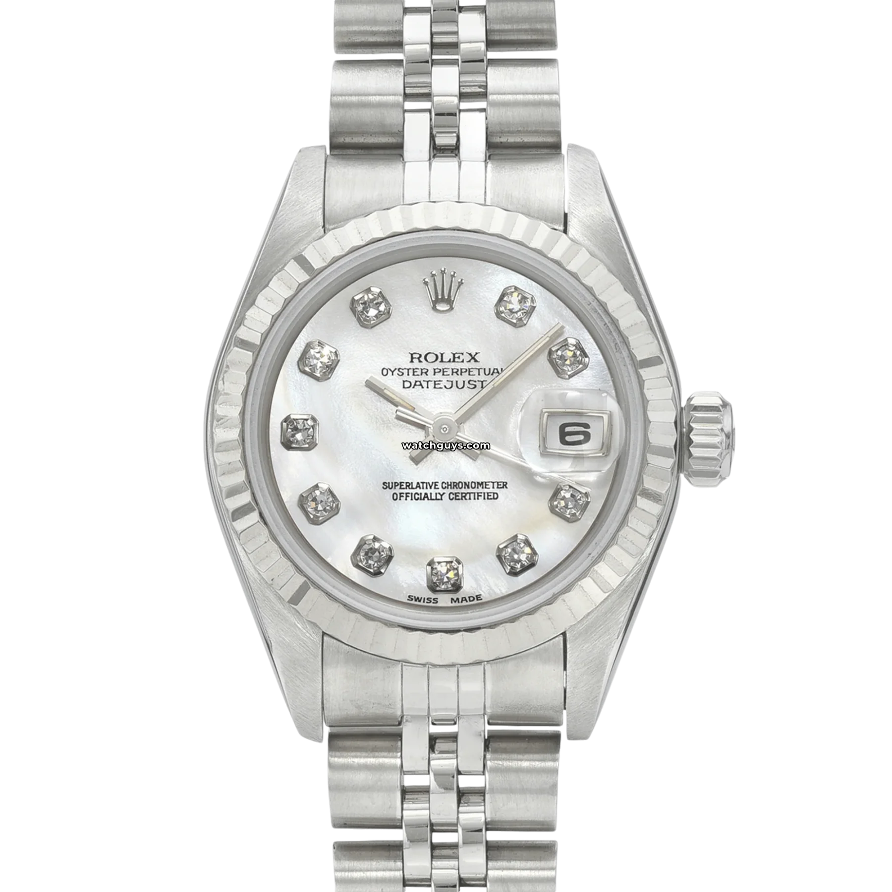 Women's Rolex Engraved Style Watches-Rolex Datejust 69174 Mother of Pearl