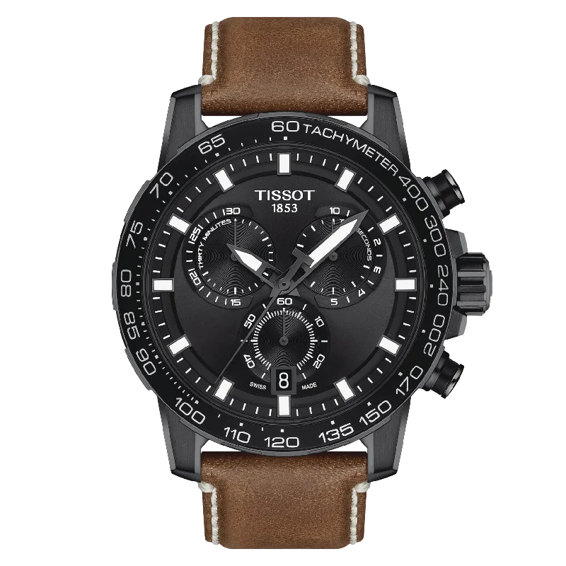 Men's Chronograph Watches with Luxury Materials-Tissot Supersport Chrono Quartz Black Dial Men'S Watch