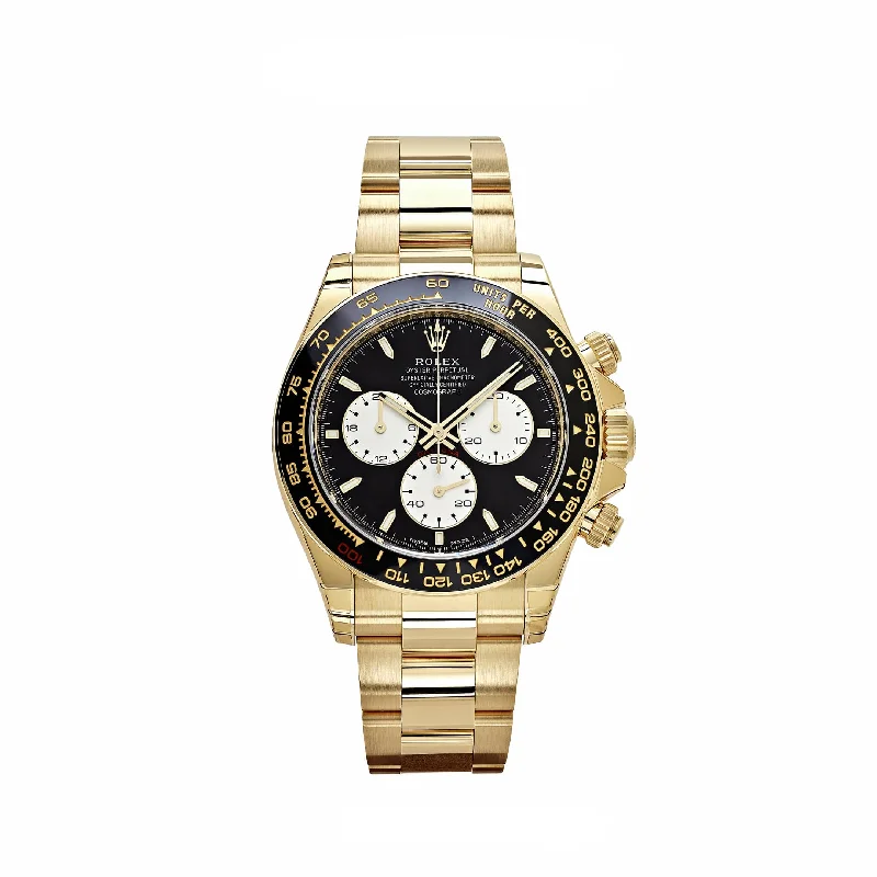 men's Rolex watches with sector dial -​Rolex Daytona 126528LN 'Le Mans' Yellow Gold Black Dial