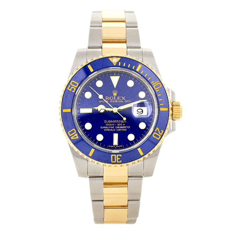 men's Rolex watches with sapphire bezel -​Rolex Submariner Date 'Bluesy' Stainless Steel & Yellow Gold 40mm 116613