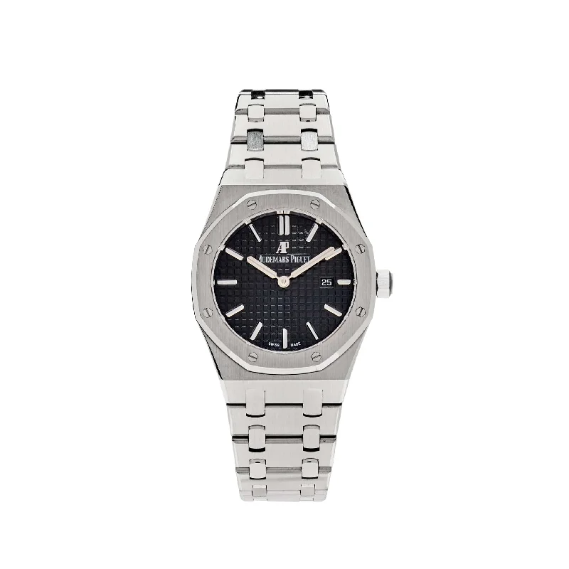 Men's Audemars Piguet Anniversary Style Watches-Audemars Piguet Royal Oak 67650ST.OO.1261ST.01 Lady Quartz Steel Black Dial