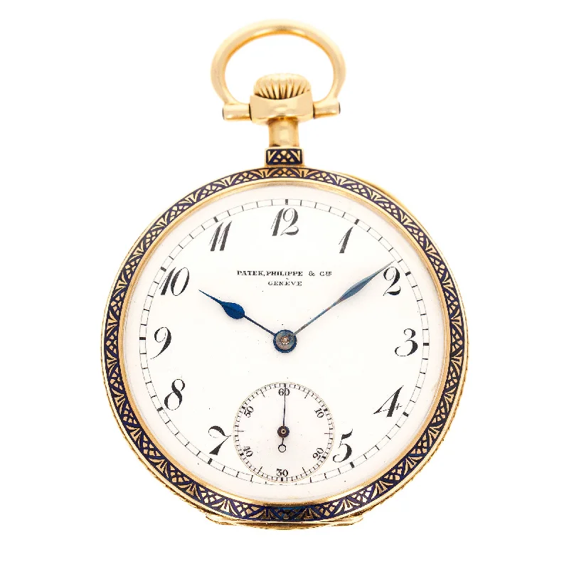 Men's Patek Philippe Watches with Advanced Technology-Patek Philippe Yellow Gold and Enamel Pocket Watch, Circa 1904