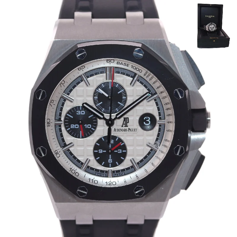 Women's Audemars Piguet Party Wear Design Watches-Audemars Piguet Panda Royal Oak Offshore Ceramic 44mm Chrono Steel 26400 Watch
